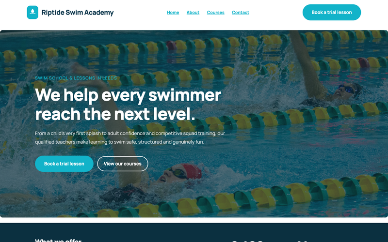 Swimming School template preview