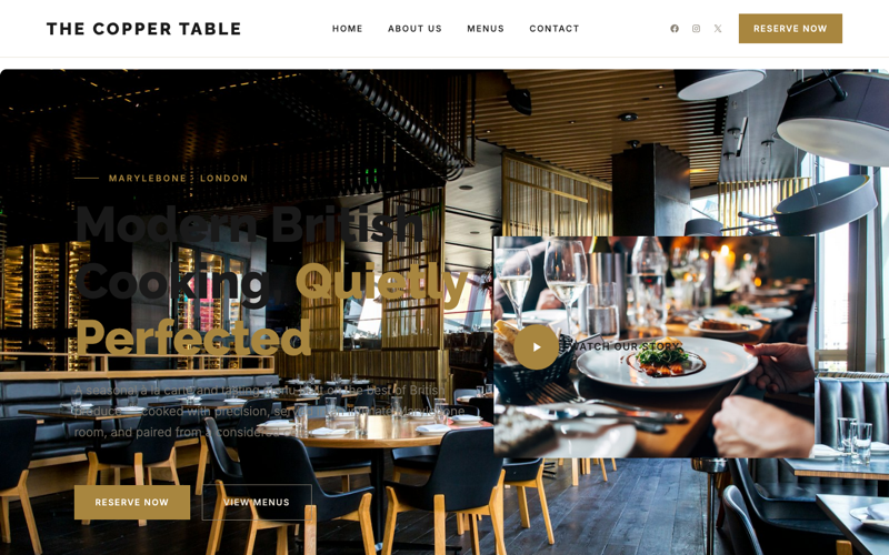 Fine Dining Restaurant template preview