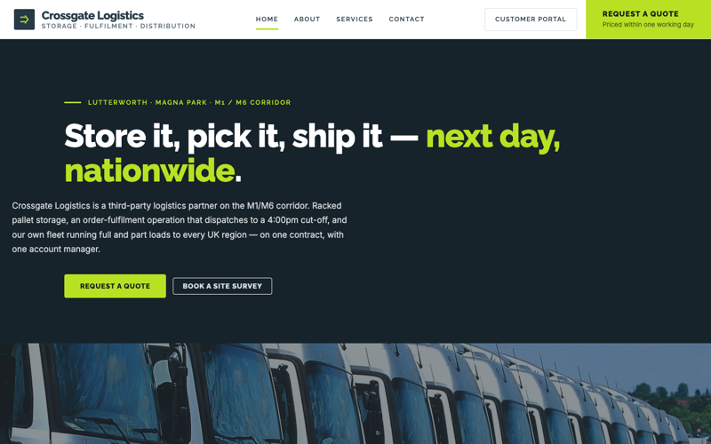 Crossgate Logistics template preview