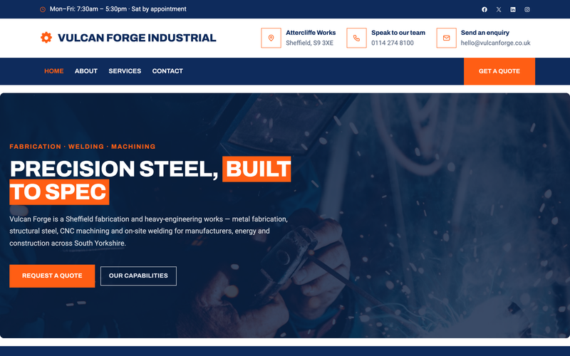 Industrial — Ondustry Mfg template preview