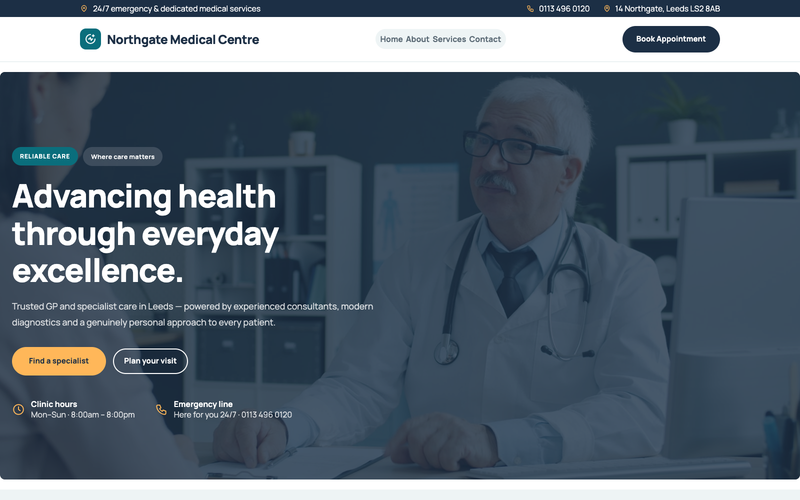 Private Medical Centre template preview