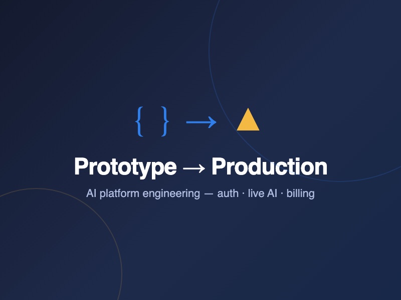 AI Platform, Prototype to Production – Confidential Startup