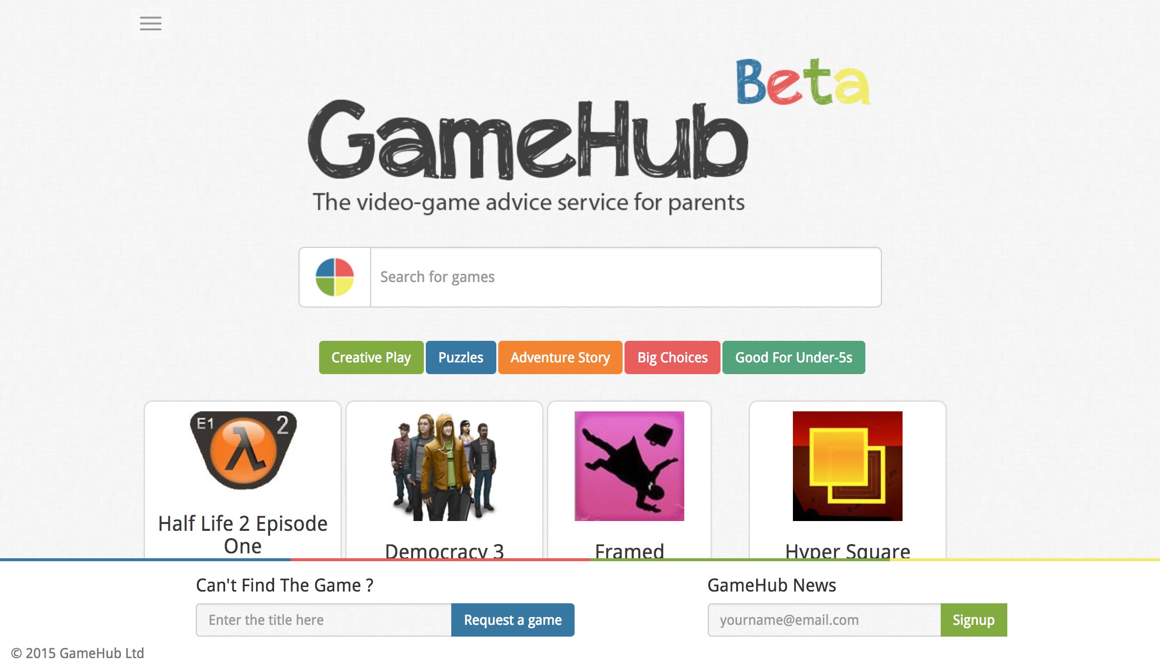 Web Application – Game Hub