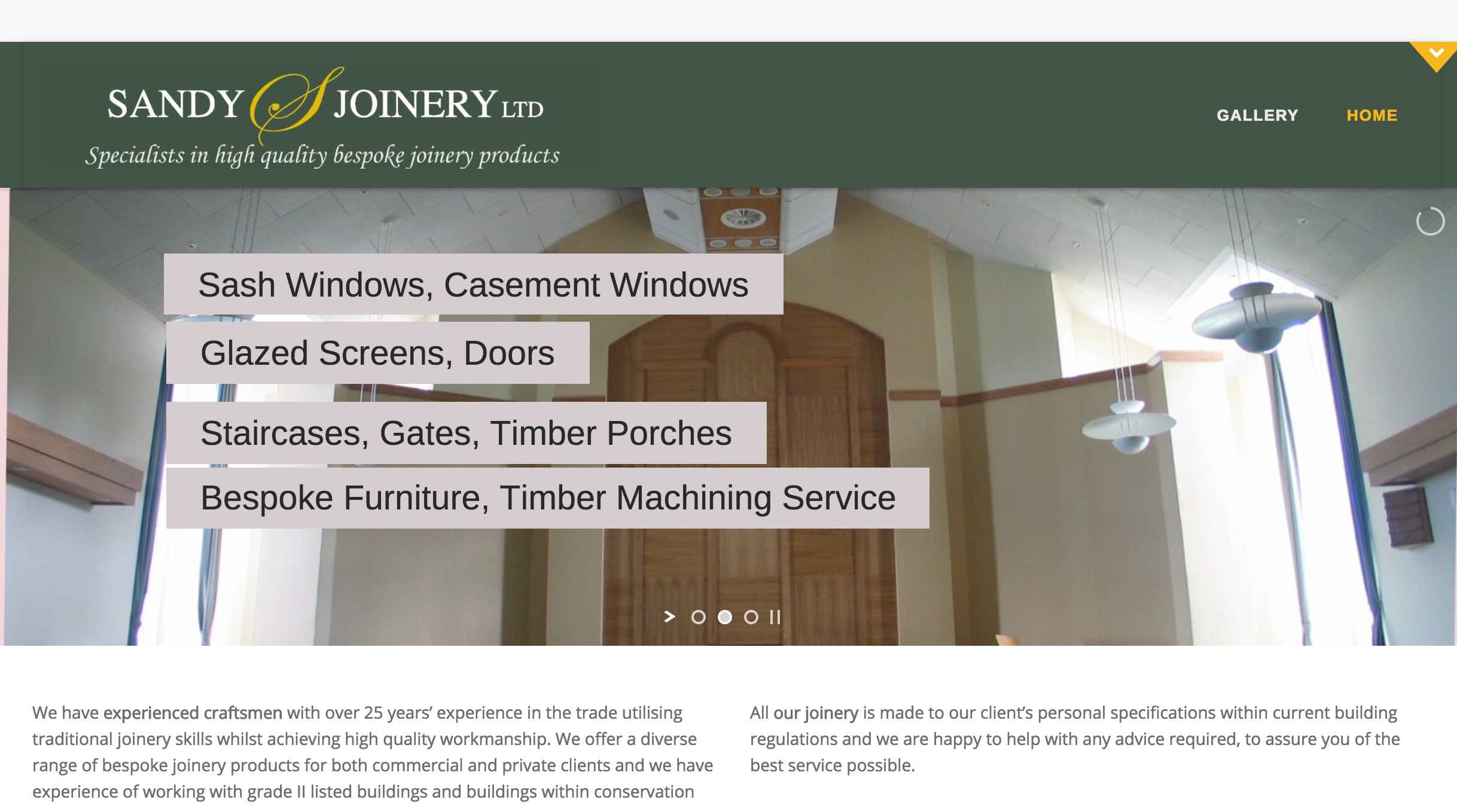 Website Development – Sandy Joinery