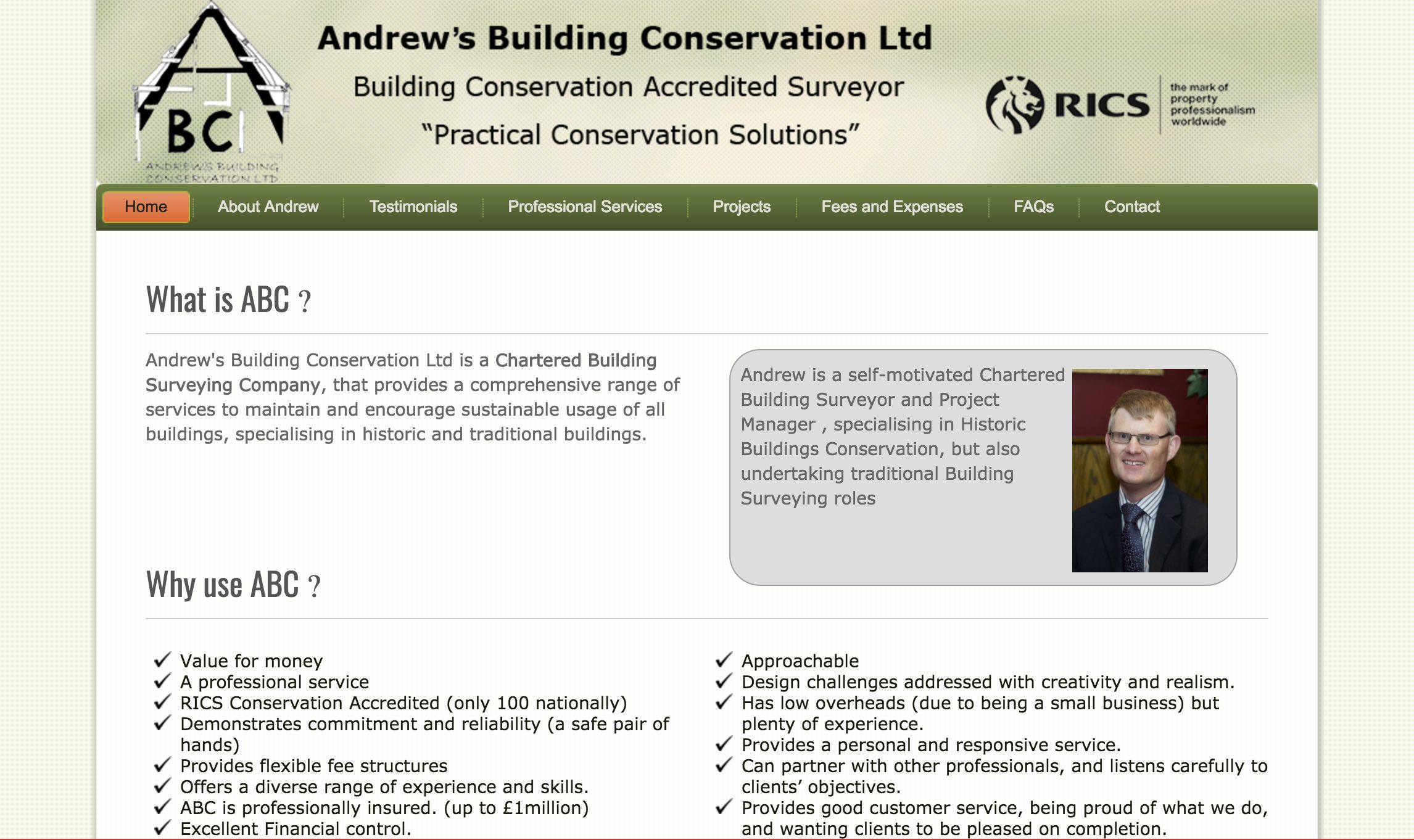 Website Development – Andrew's Building Conservation Ltd